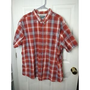Eddie Bauer Men's Shirt 2XL Collared Button Front Short Sleeve Plaid Pocket...